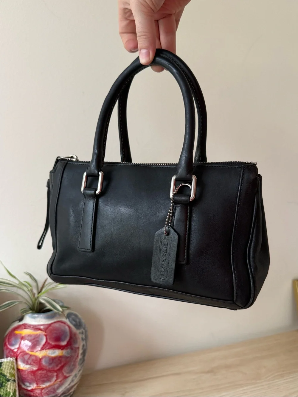 Y2K Coach Vintage Bonnie Legacy mini Classic Black Leather Satchel Handbag
